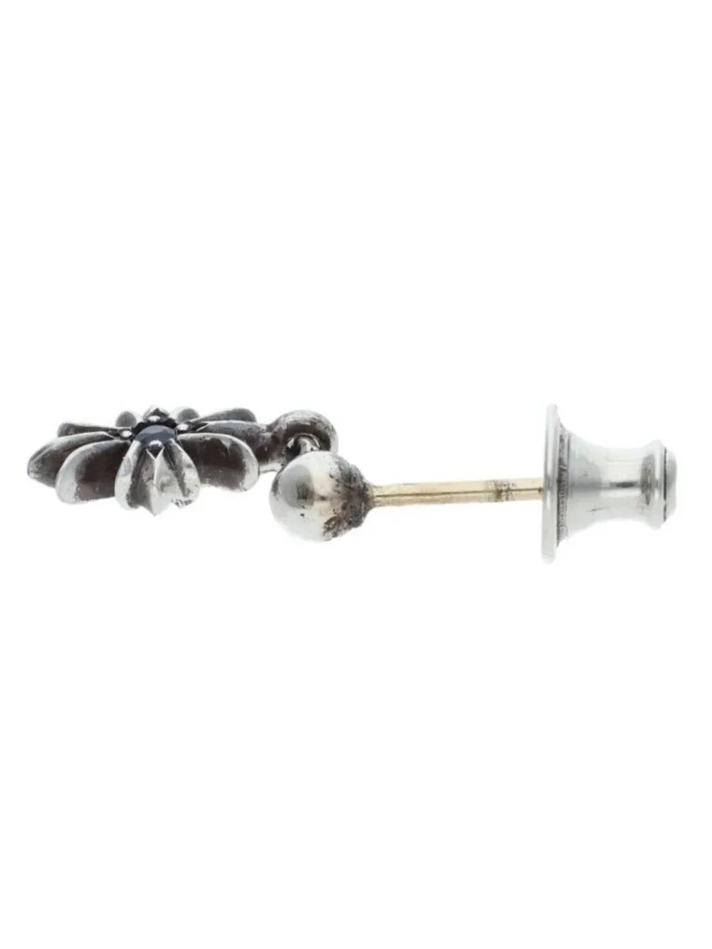 Chrome Hearts Tny CH Pls 1 Sap Tiny Ech Plus Drop Silver Earrings